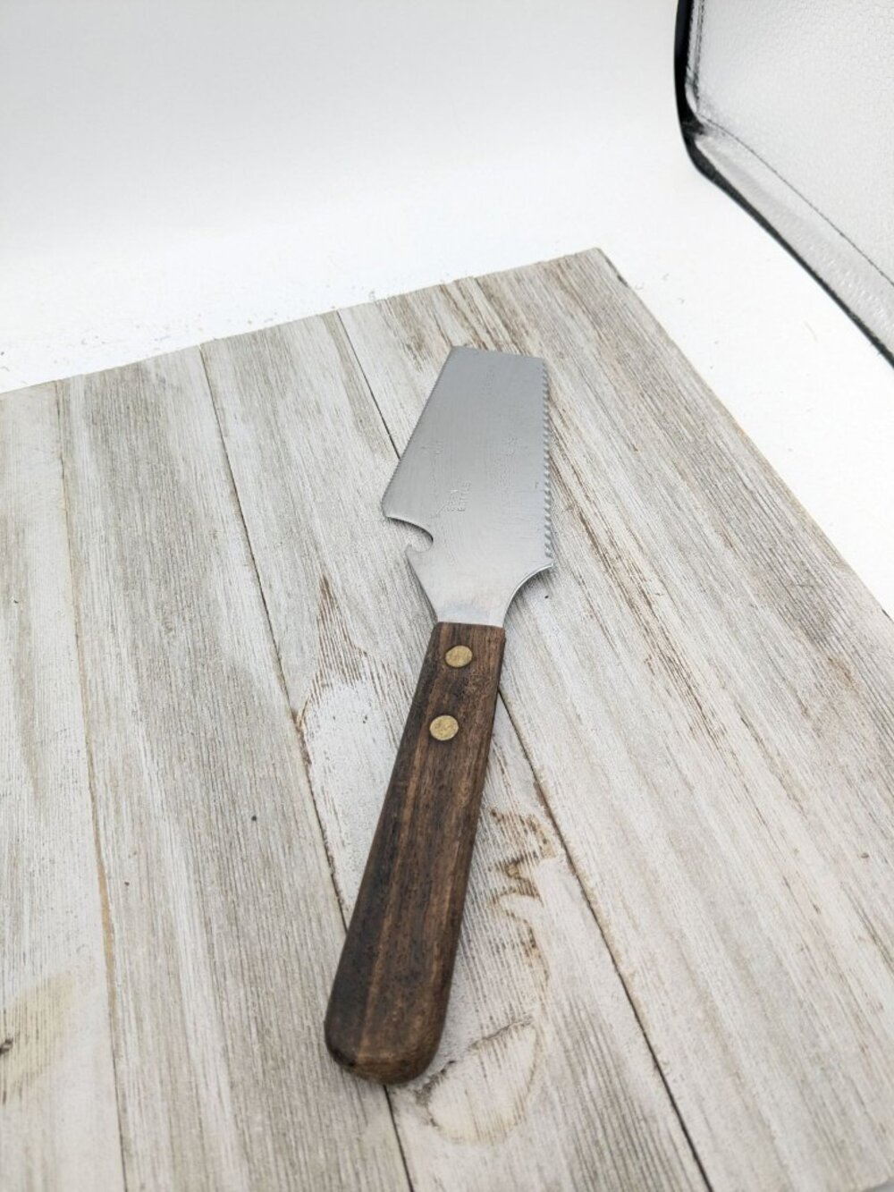 Stainless Steel Cake Pie Spatula Server Bottle Opener Cutter Slicer Japan Wood